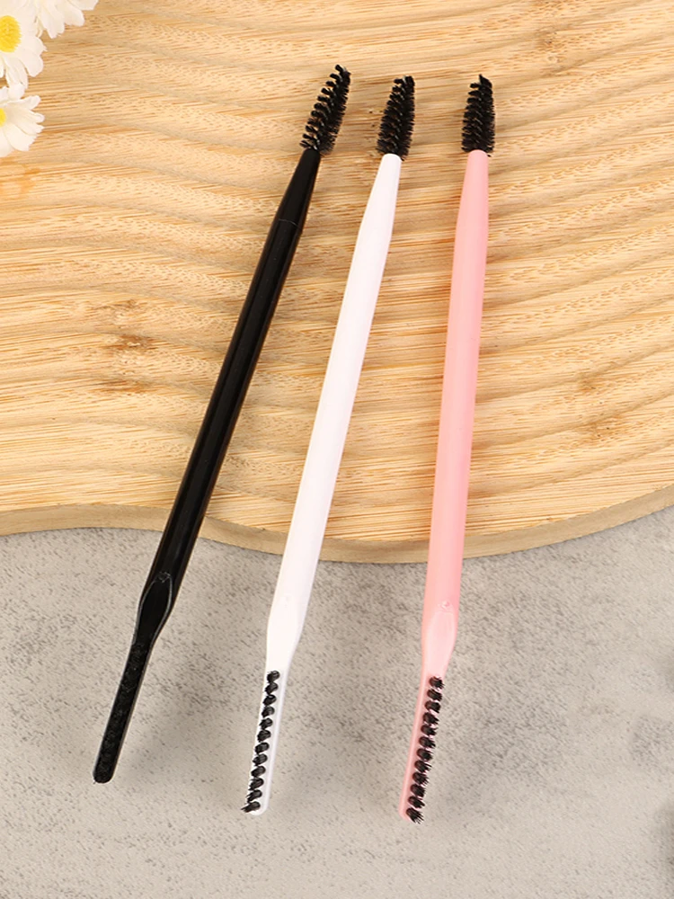 Brosse à sourcils à Double tête, peigne à cils, façonnant les cils, pour le toilettage des sourcils, outil de maquillage réutilisable