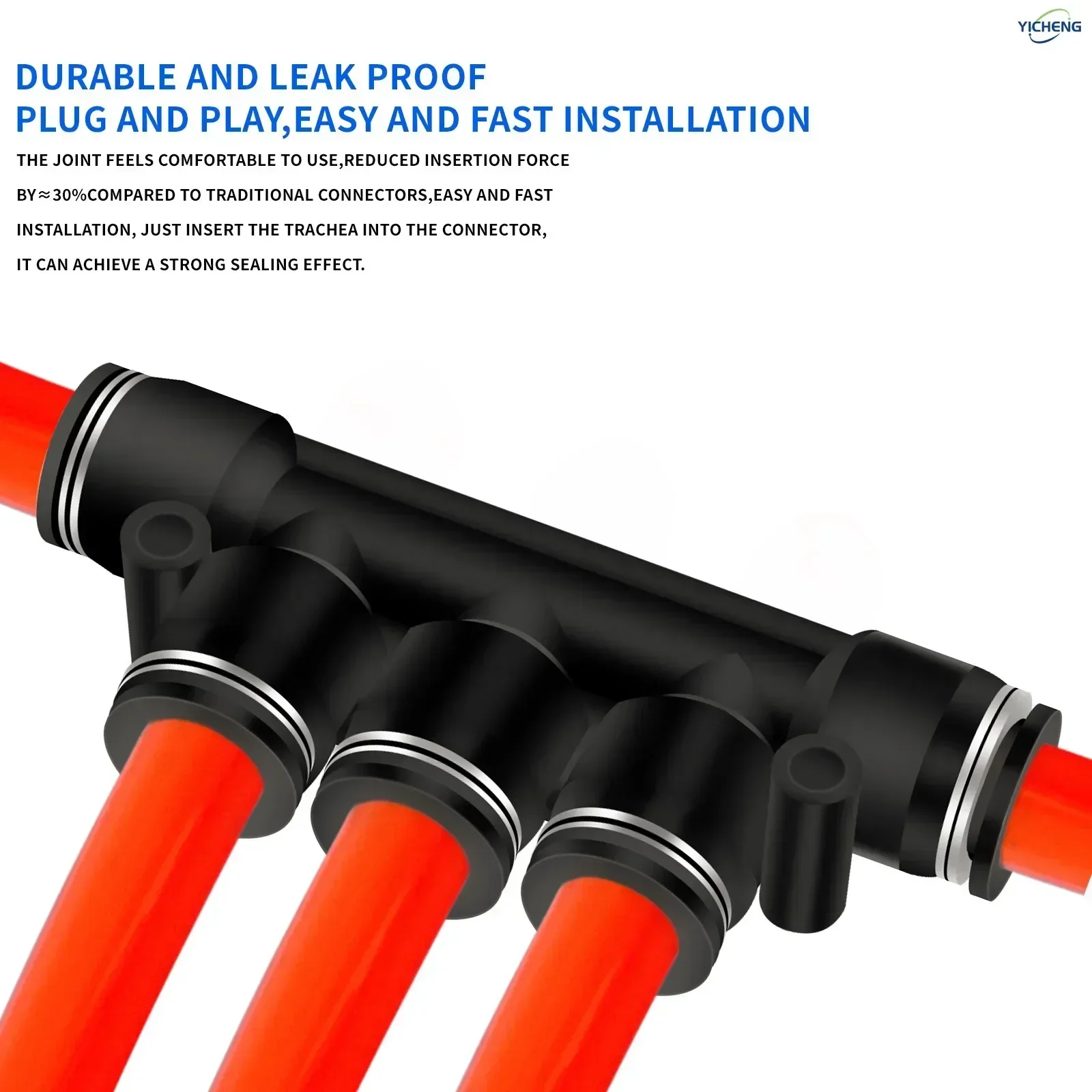 PNEUMATIC Hose Connector Multi channel 12MM Tube OD Push to Connect Tube Quick Fittings Push Lock (Pack of 10)