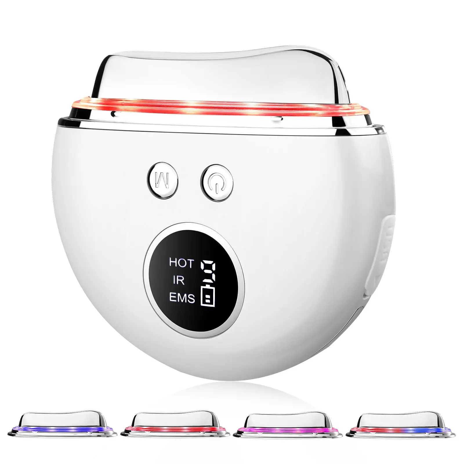 

Многофункциональный вибрационный массажер 4-в-1 для лица: электрический EMS-лифтинг, удаление носогубных складок, антицеллюлитный эффект, уход за кожей