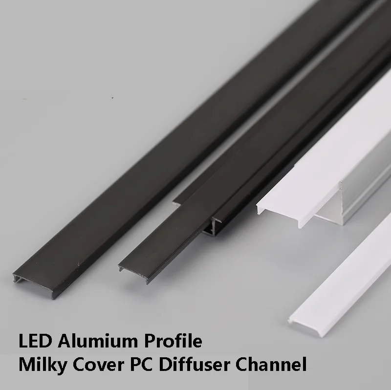 LED Alumium Profile Milky Cover PC Diffuser Channel U/V-Shape Cabinet Hard Bar Light Chandelier Lampshade Replace Accessories