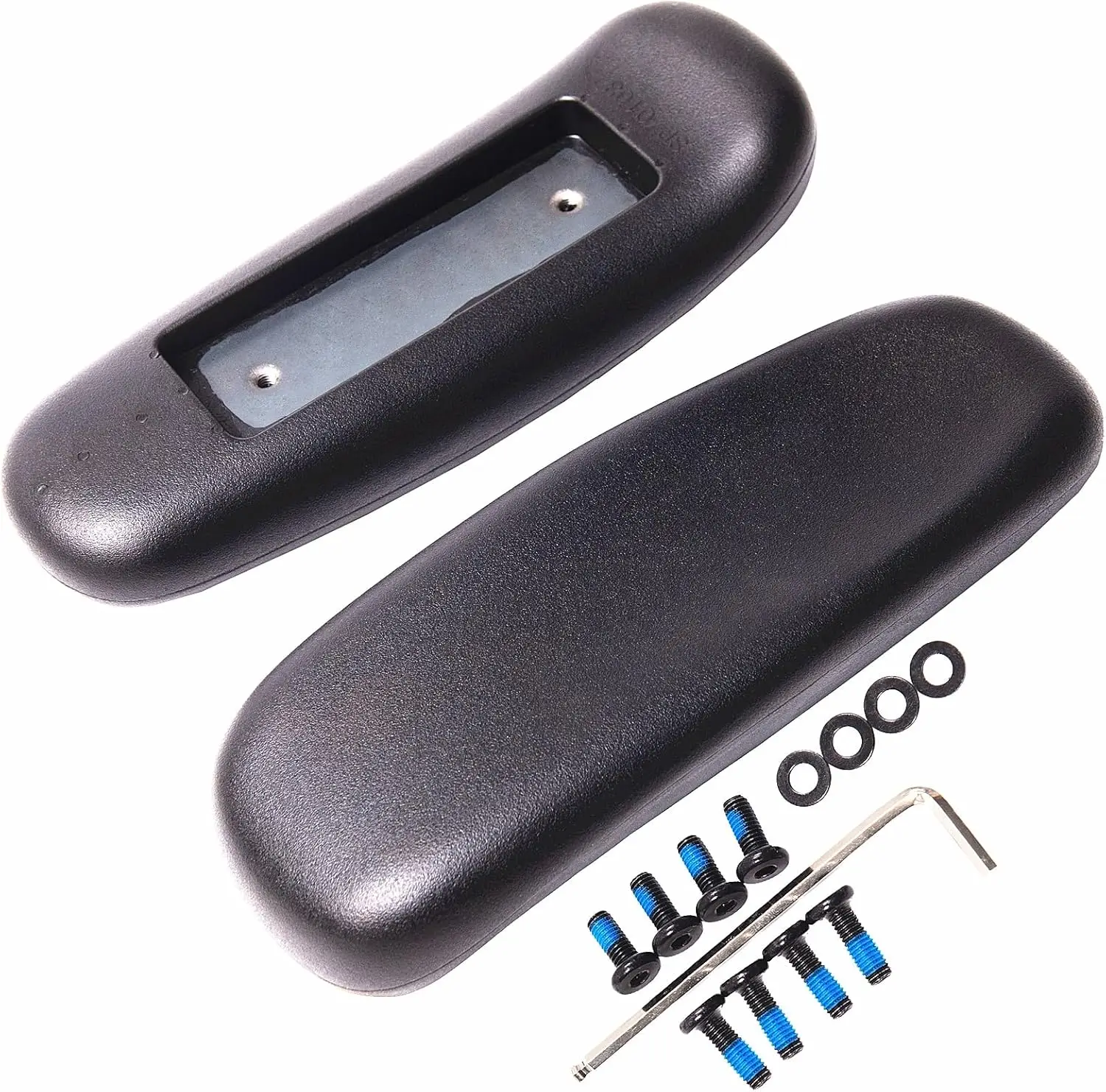 

Office Chair Arm Replacement, Pu Armrest Arm Pads S, Univeral 4"" Mounting Hole, (Set Of 2) Bla With Screws Washer And
