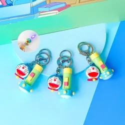 Anime Cartoon Doraemon Jingle Cat Cute Mini Flashlight Keychain Pendant Model Dolls Backpack Car Key Accessories Girls Gift