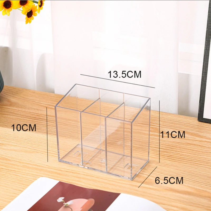 Desktop Storage Pen Holder Cosmetic Organizer Multi-functional Lipstick Storage Box Acrylic Material Transparent Color view 4