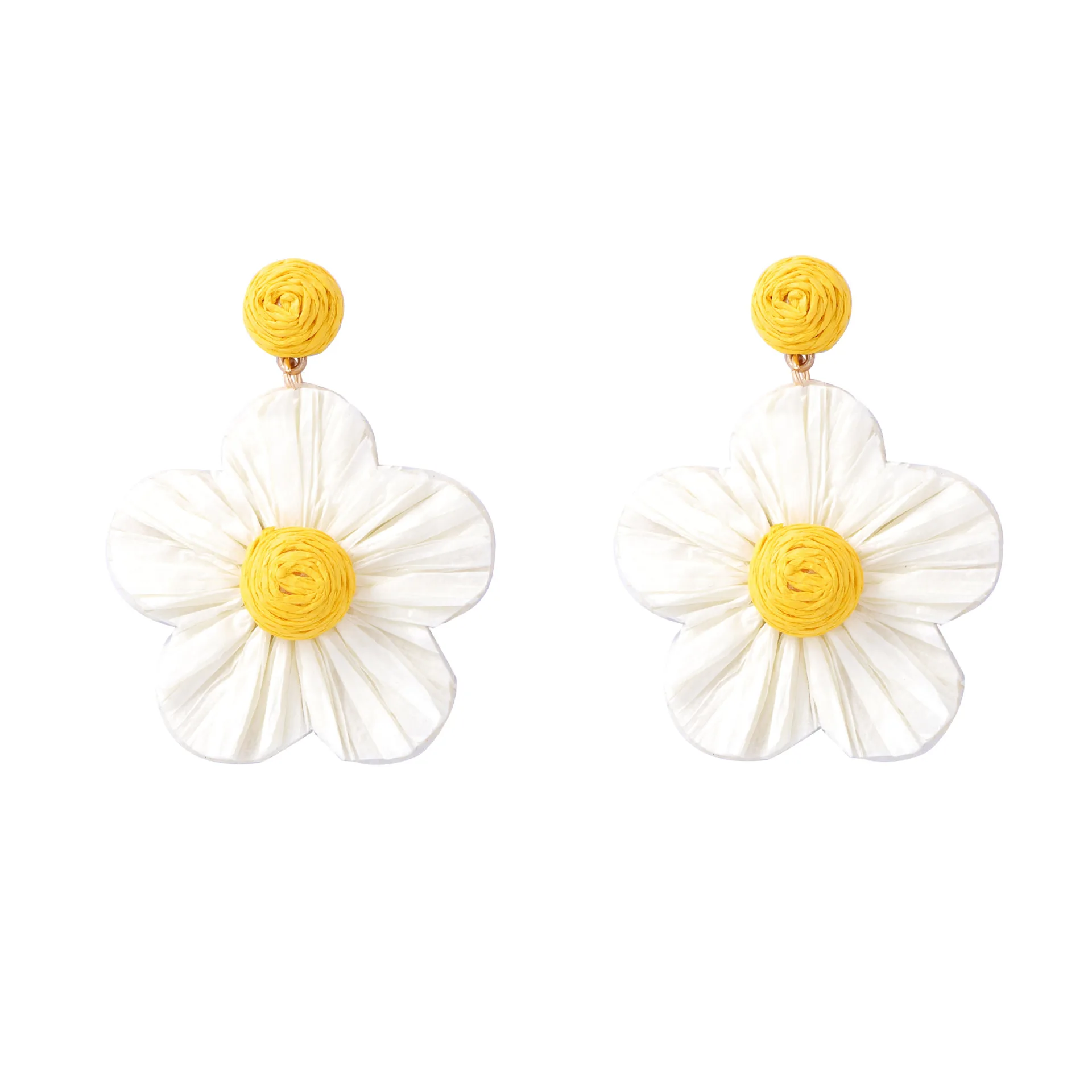 

ZAA очаровательные женские серьги с цветком рафии, тренд 2025, ювелирные изделия ручной работы, летние элегантные аксессуары в стиле бохо, праздничная вечеринка, подарки