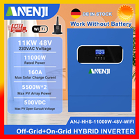11KW Solar Inverter Hybrid 48V Off Grid 220VAC Photovoltaic Pure Sine Wave Solar Charger MPPT 160A PV 500VDC With WiFi