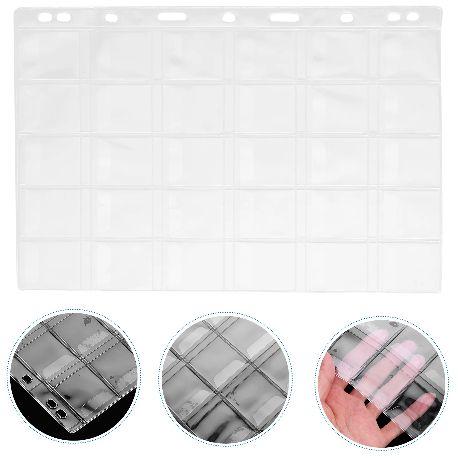 10 แผ่นสะสมเหรียญหน้า Binder คลิปหนังสือสําหรับสะสมอุปกรณ์ Pantry Pvc