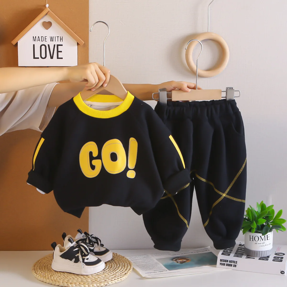 0-5 Years Baby Boy Clothes Spring Autumn Cute Letter Printed Long Sleeve Sweatshirt Tops and Pants Boys Outfit Set Kids Clothing
