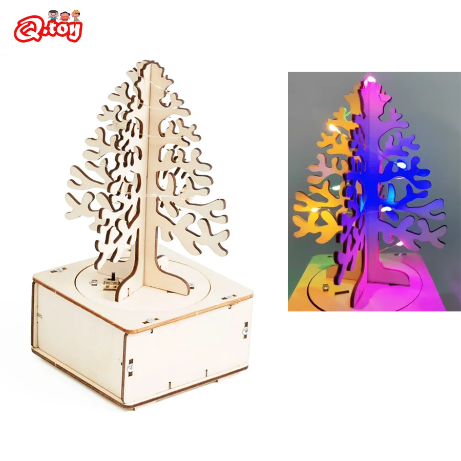 

DIY Light Christmas Tree Model Small Production Technology Science Educational Toy Project for School Kid