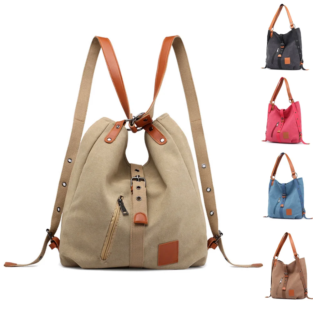 Vintage 2 Way Canvas Totes Bag Large Canvas Duffel Bag Travel Tote Weekend Bags For Women