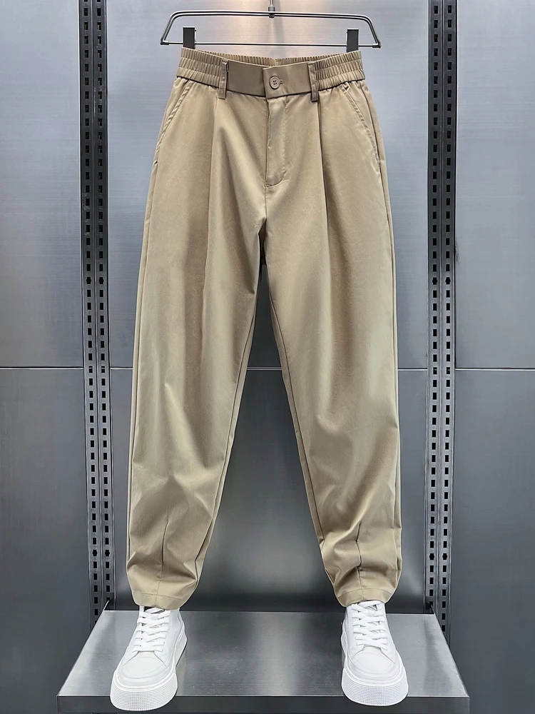 Summer Thin Casual Men's Harlan Pants Loose Wide Leg Nine Point Trendy Brand Breathable Comfortable Lightweight Cargo Trousers