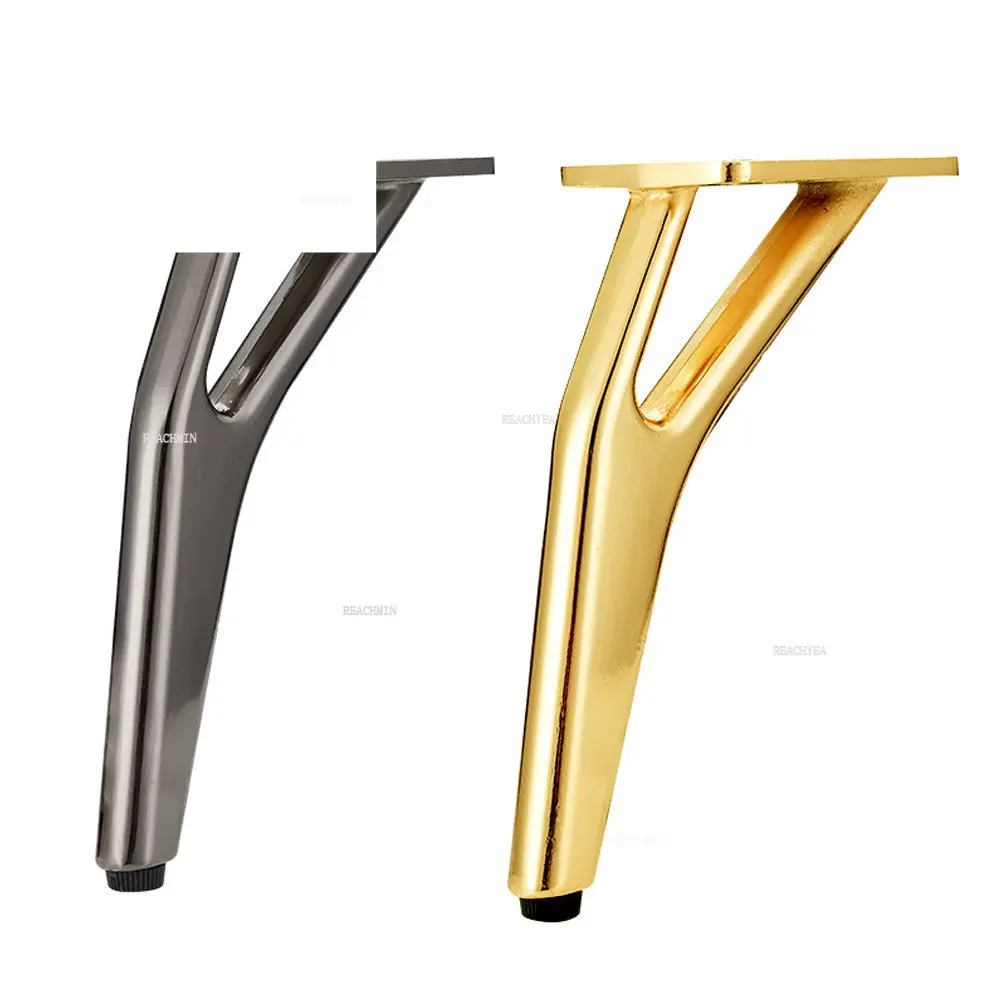 

4pcs Metal Furniture Legs Black Gold 15/18cm Sofa Replacement Legs for Coffee Table bed Dresser Bathroom Cabinet Leg With Screws