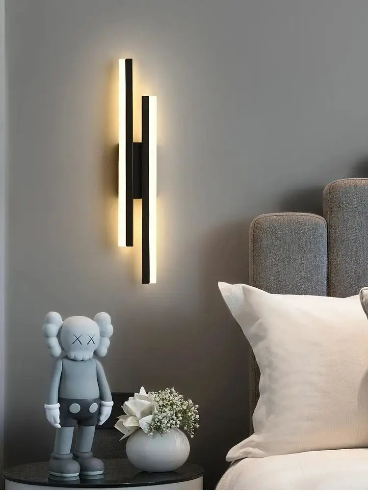 Nowoczesna lampa ścienna LED, kinkiety, miedziana rura, akrylowy klosz, oświetlenie wewnętrzne do salonu, korytarza, oprawa oświetleniowa. — 2