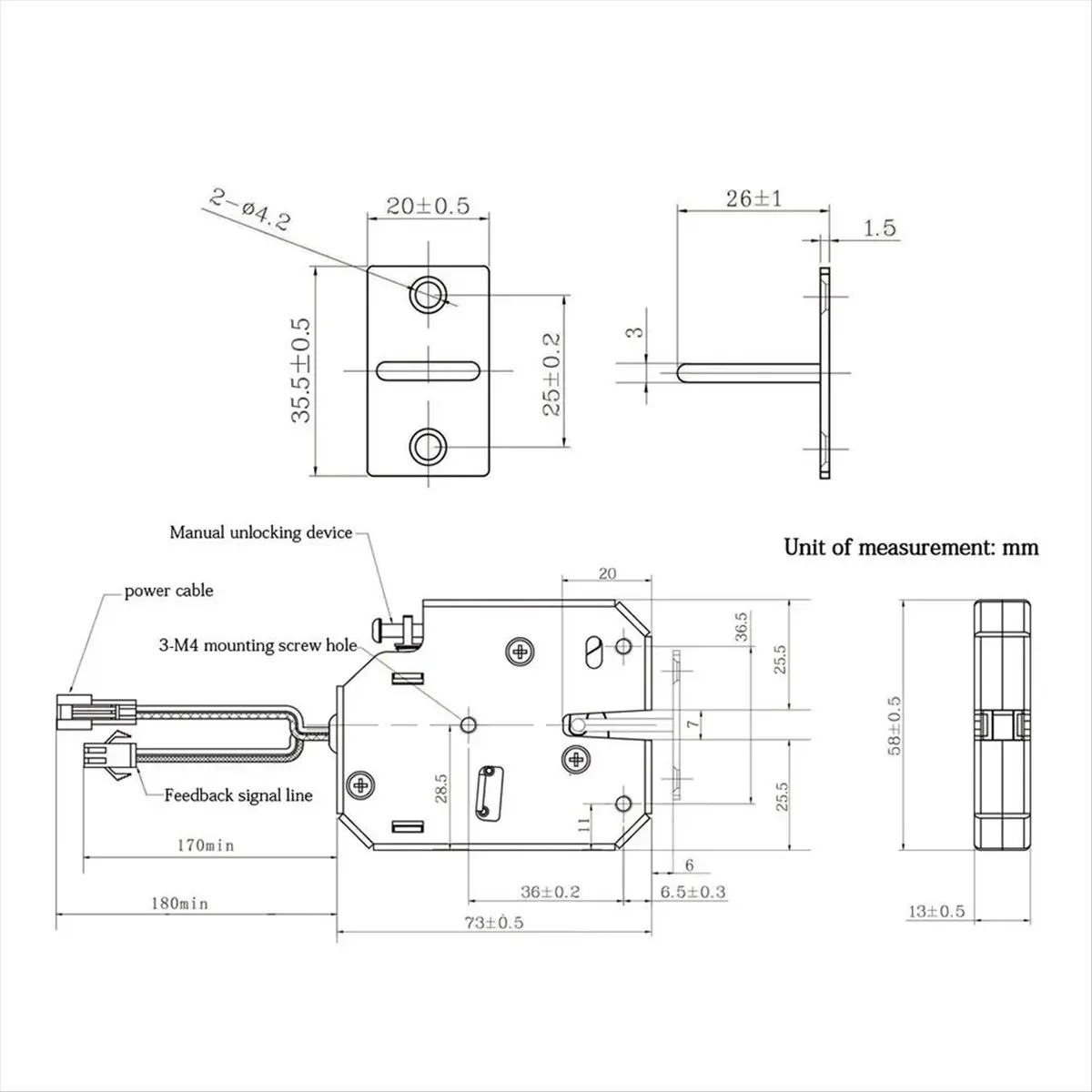12V 1.5A Electronic Lock Latch Release Electromagnetic Control Y80A