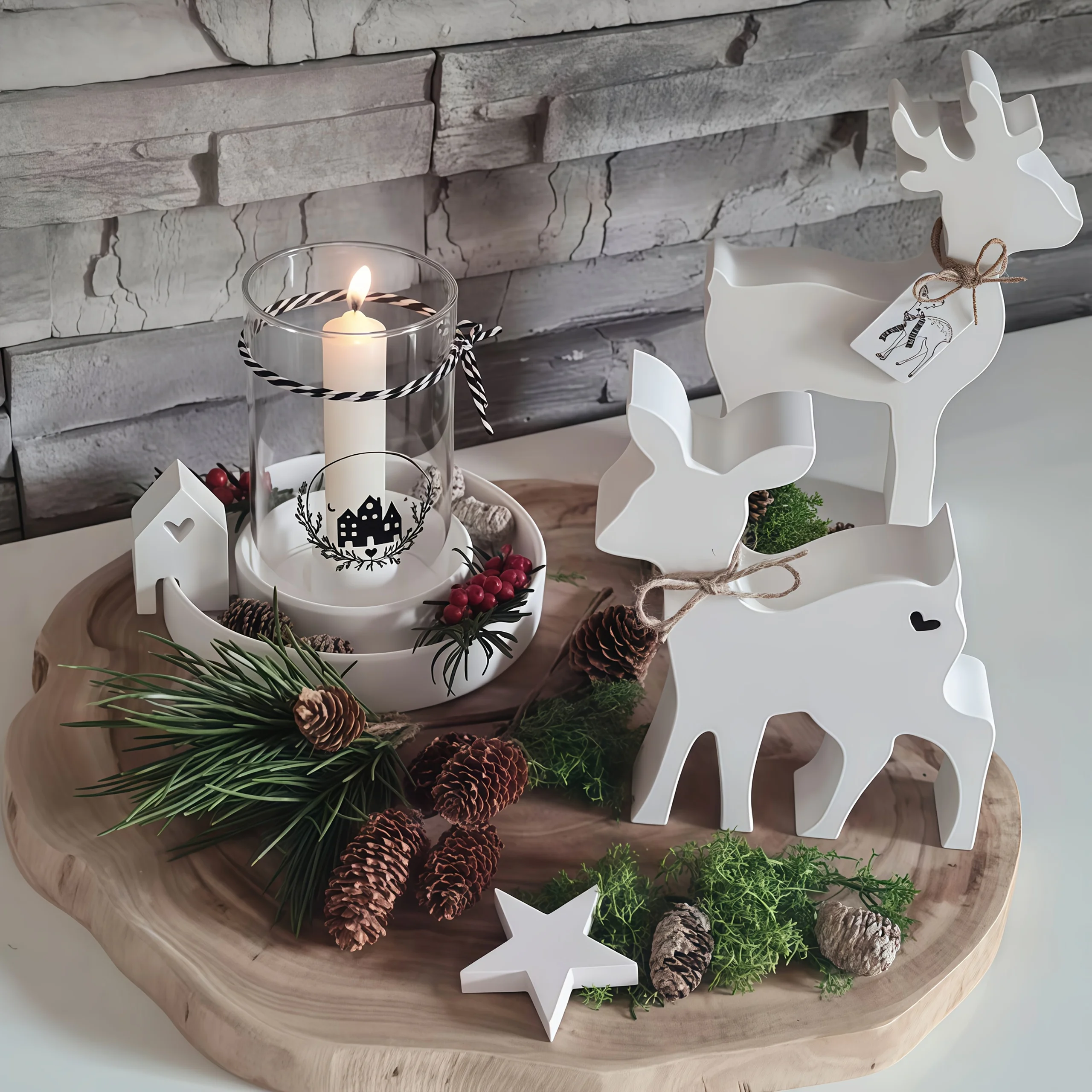 قوالب سيليكون لزينة عيد الميلاد قطعتان - زخرفة الرنة للحرف اليدوية الراتنج والأسمنتية #2