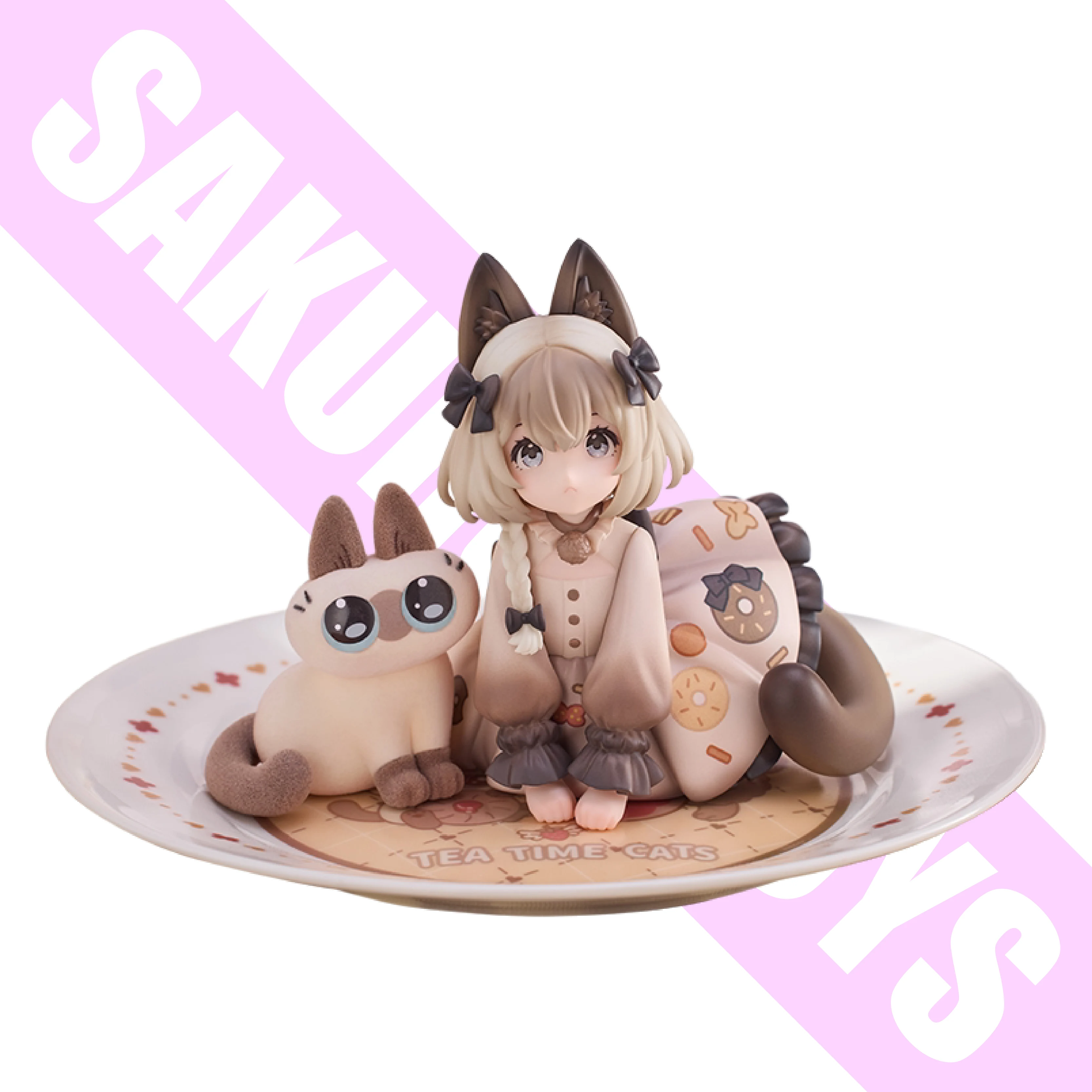 

В наличии: Набор фигурок RIBOSE Tea Party Cat Siamese Cat Red Bean Silk Friendship Joint Set, коллекционные периферийные модели, подарок