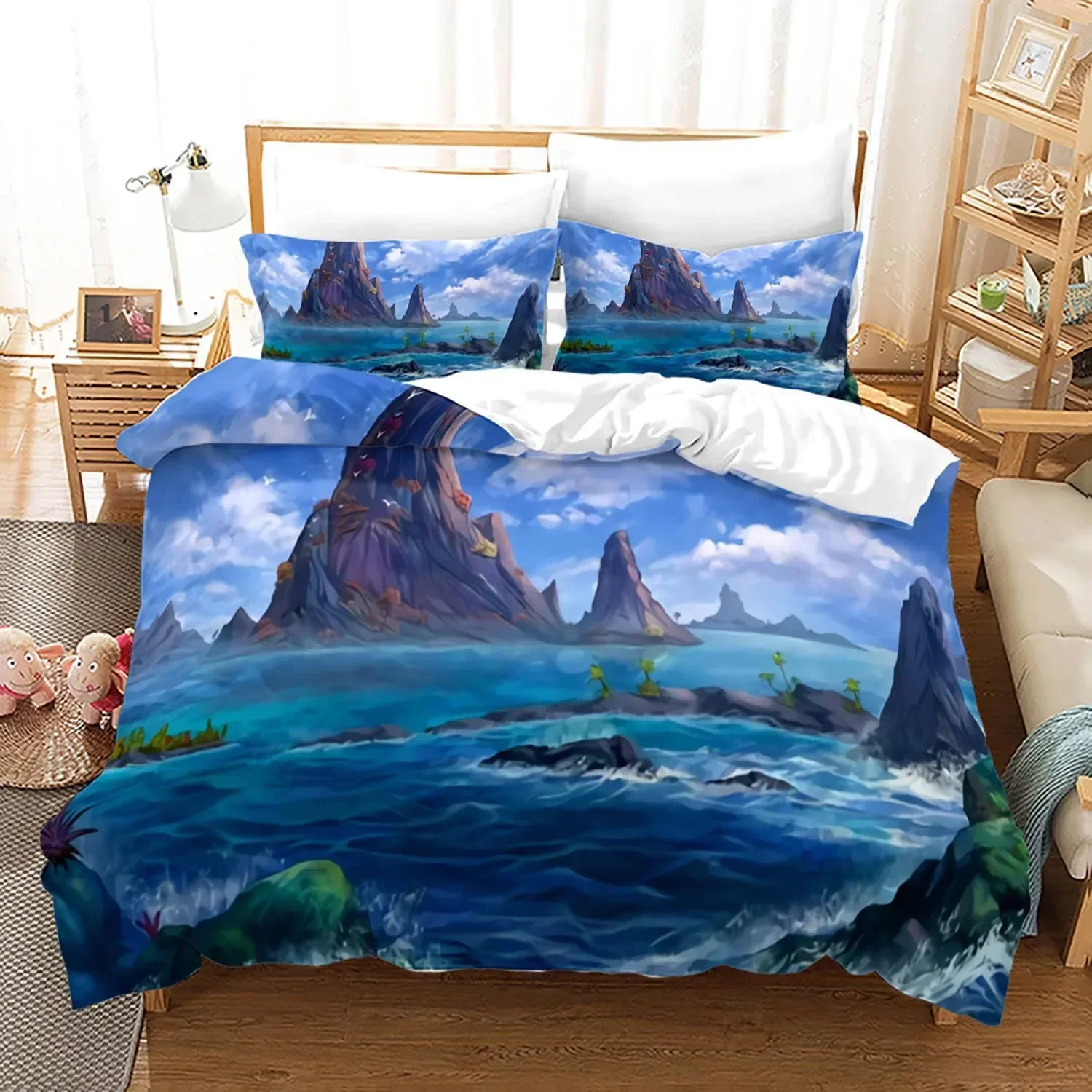 

Ocean Tropical Island Palm Trees Comfortable Duvet Quilt Cover Pillowcase Bedding Set Children Bedroom Decoration Home Textile