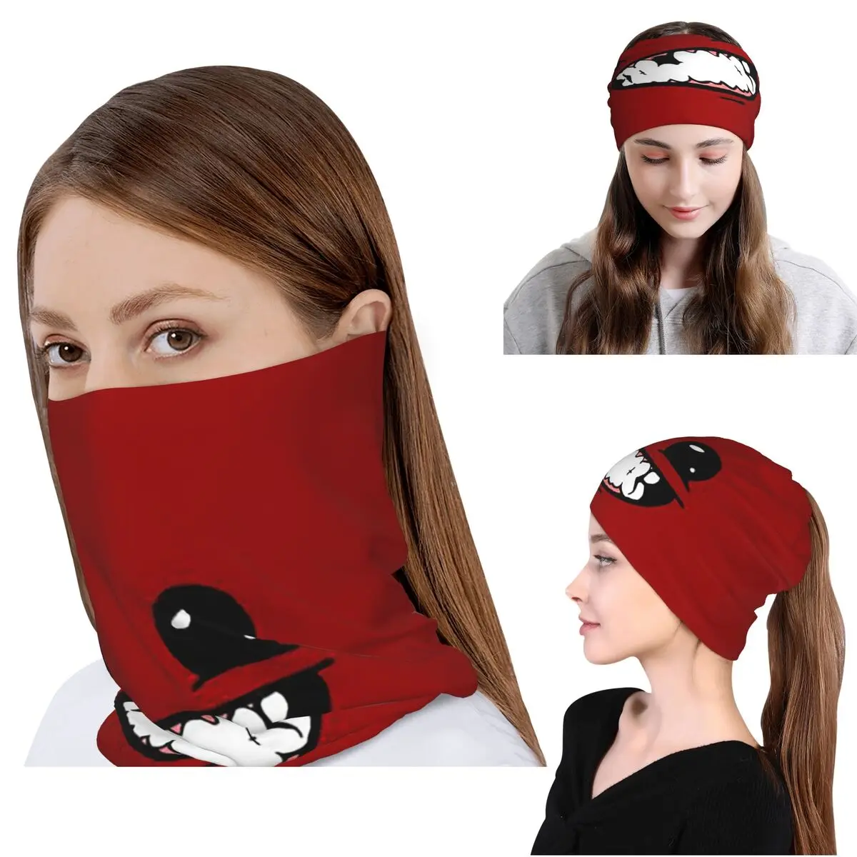 

Supermeatboy Logo Super Meat Boy Logo Game Hot New Fresh Red Sexy Smile Bandana Neck Cover Mask Scarf Headband Beanies Hat Adult