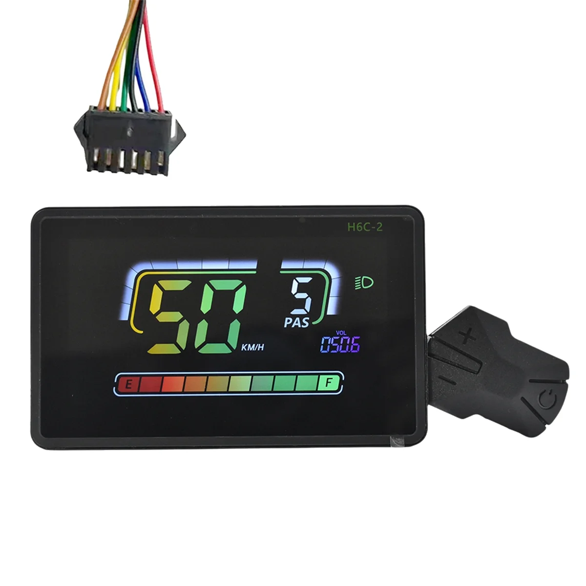 Yours H6C-2 E-الدراجة متر شاشة الكريستال السائل سكوتر كهربائي عداد السرعة لوحة القيادة UART 24 فولت-60 فولت للدراجة الكهربائية الجبلية SM6PIN