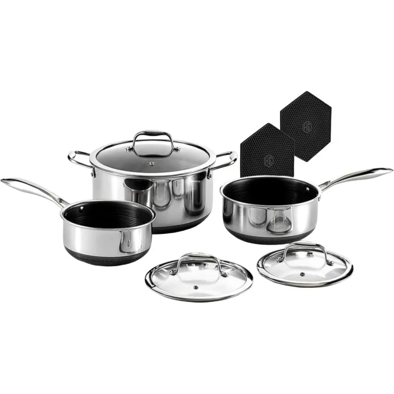 

Hybrid non-stick pan, dishwasher safe, suitable for all stovetops pots for cooking non stick cooking pot set