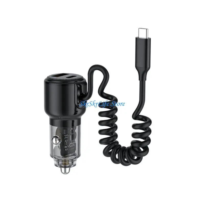 

E65E 12-24V Car Truck SUV USB C Charging Adapter Type-C Car 65W Fast Charging