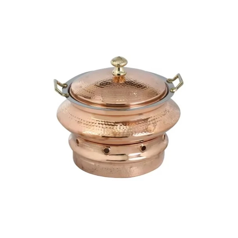 

Catering equipment, copper hammer metal hot pot hotel handmade desktop food warmer