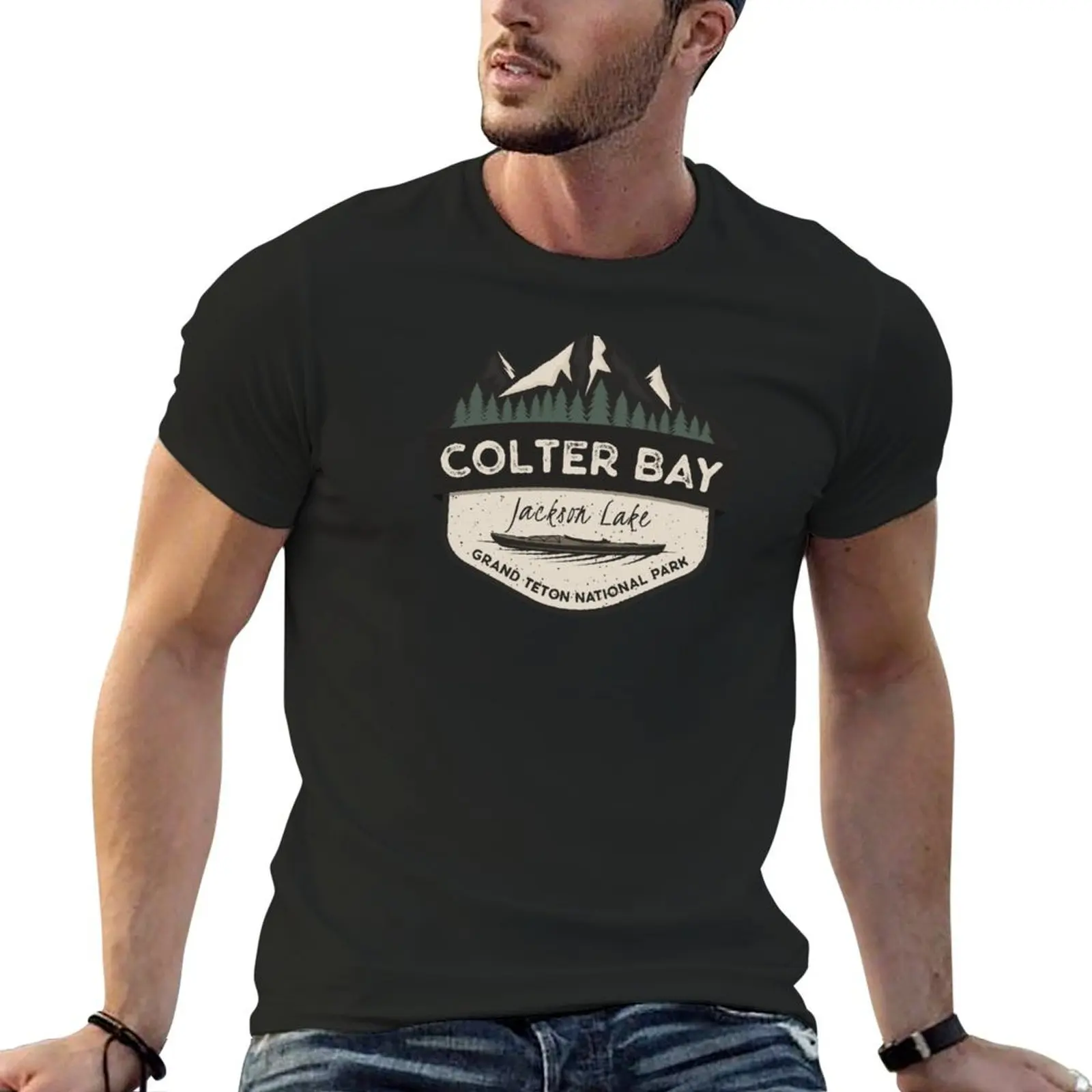 Colter Bay, Grand Teton National Park, Wyoming - Camping, Hiking and Adventures T-Shirt blacks mens t shirt