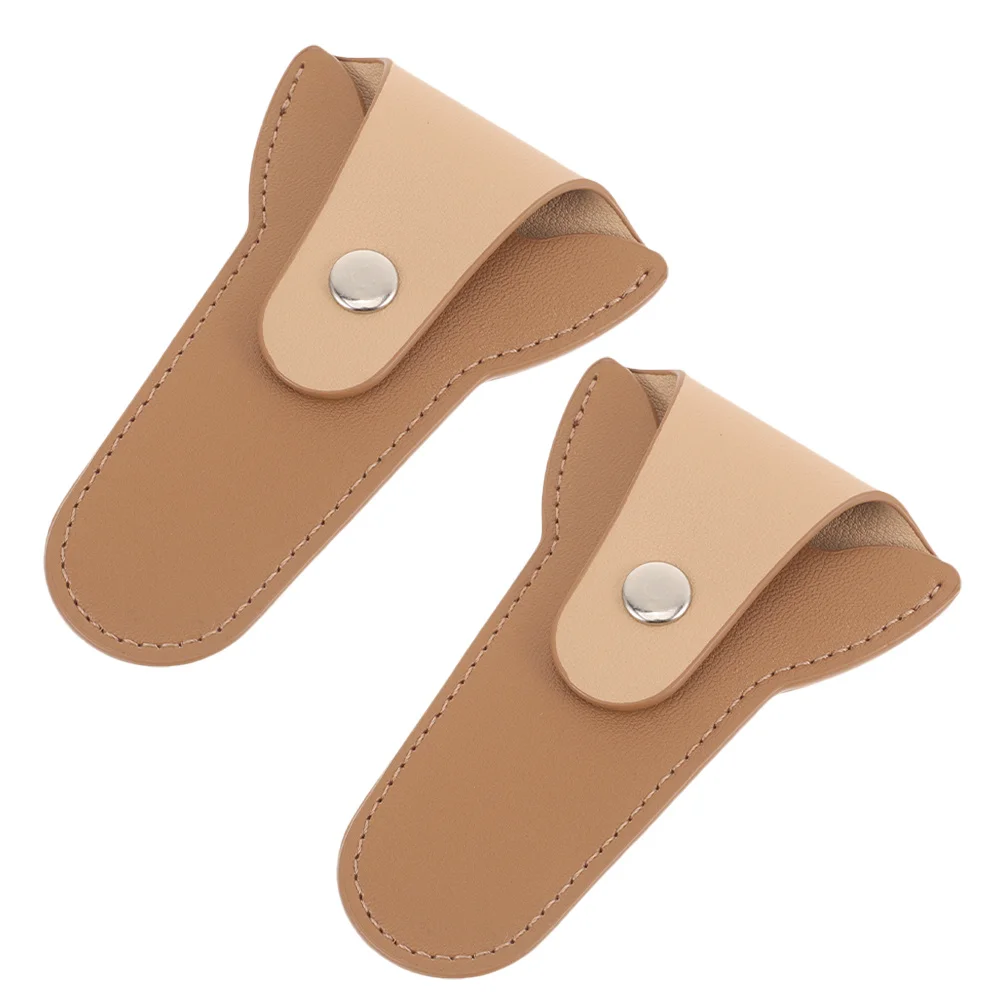 

2 шт., чехлы для кусачек для кутикулы, защитный чехол для ножниц из искусственной кожи, держатель для хранения маникюрных инструментов для ногтей на ногах, педикюра