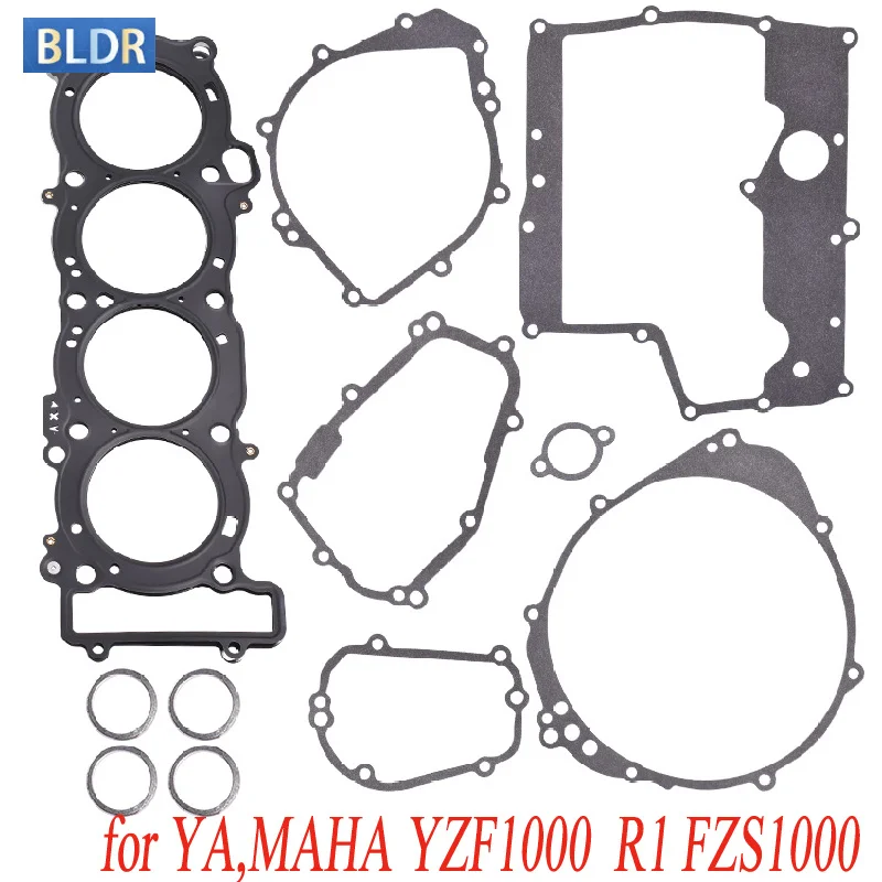 MotorBike Accessories Cylinder Head Complete Overhaul Gasket Mat for YAMAHA YZF1000 R1 1988-2003 FZS1000 2001-2005 YZF-R1