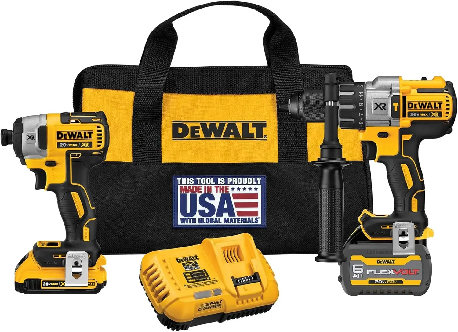 

DEWALT FLEXVOLT 20V /60V MAX Cordless Drill Combo Kit,Hammer Drill &Impact Driver with Battery and Charger Included (DCK299D1T1)