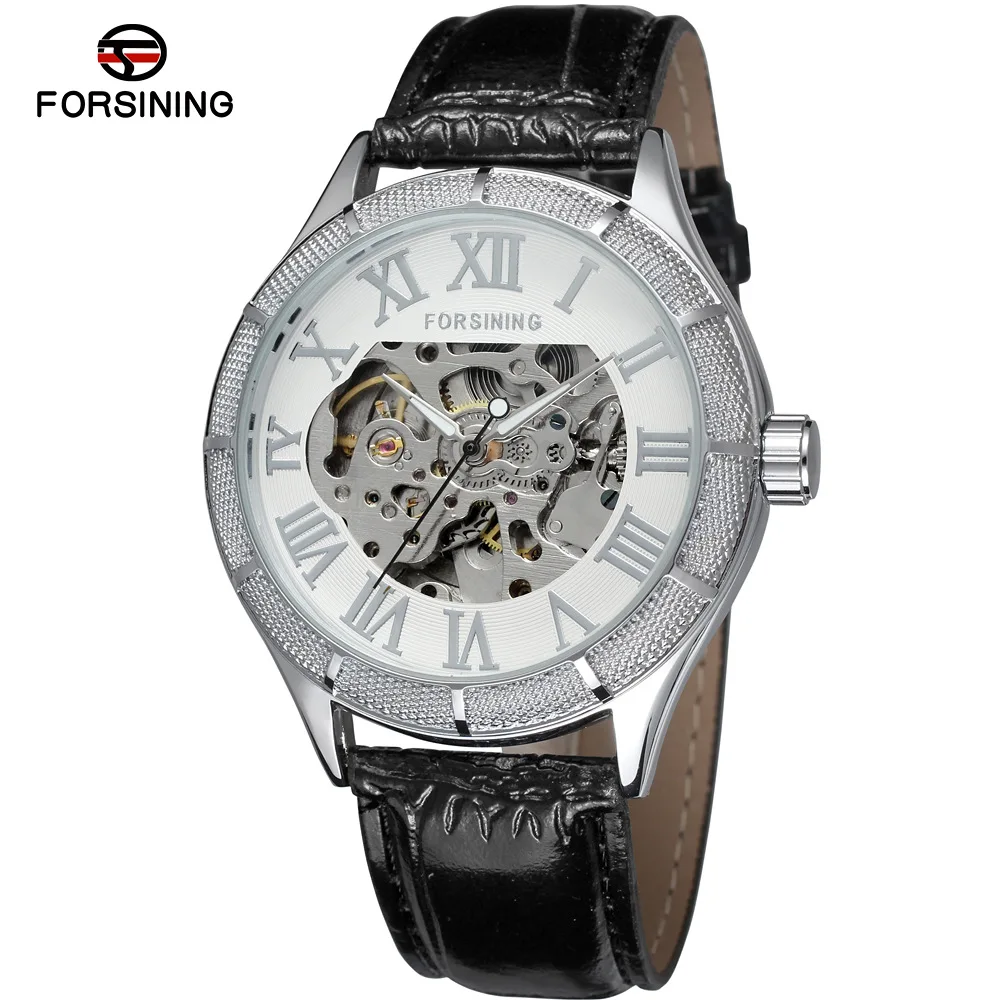 

Fashion Winner Top Brand Men's Retro Hollow Fully Automatic Mechanical Leather Wrist Watches