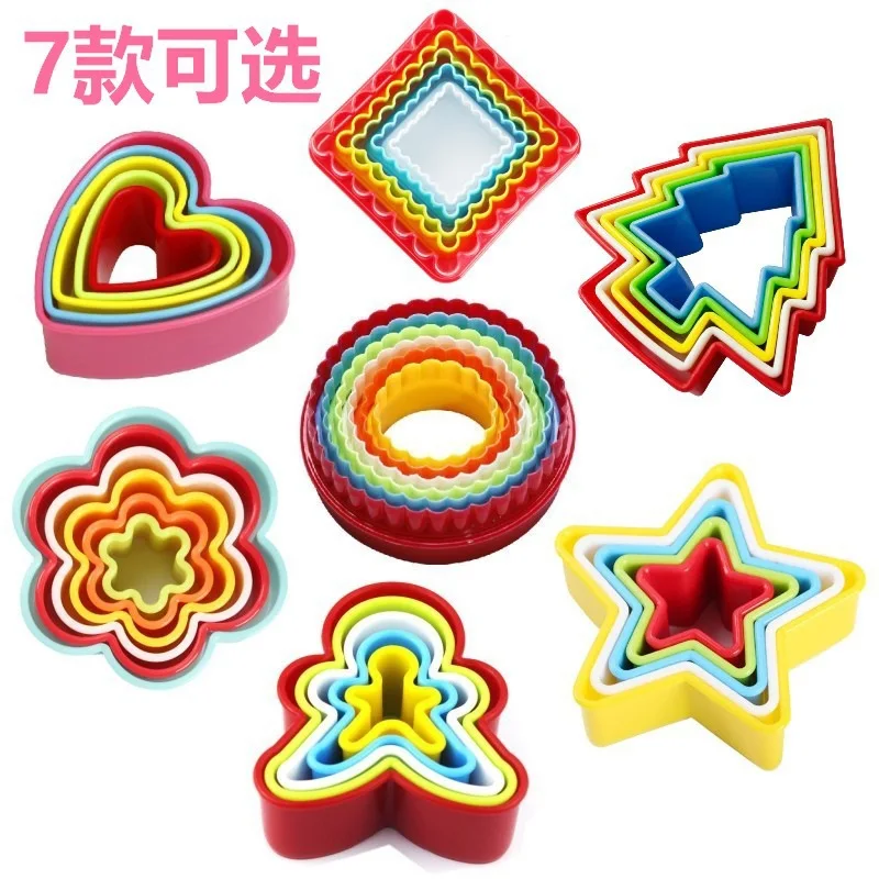 

5Pcs Set Cake Mold Cookies Bread Chocolate Mold Fruit Cut DIY Baking Biscuit Mould Bakeware Kitchen Tools