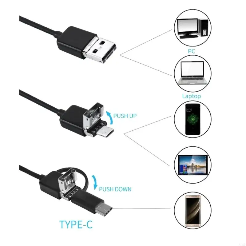 A70F Endoscope Camera with Light, Borescope with Adjustable LED Light,Endoscope Camera,Waterproof Inspection Camera