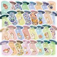 50pcs Cute INS UFO Abduction Friend Creative Stickers Aesthetic Decals Suitcase Laptop Phone Decoration  Cartoon Sticker