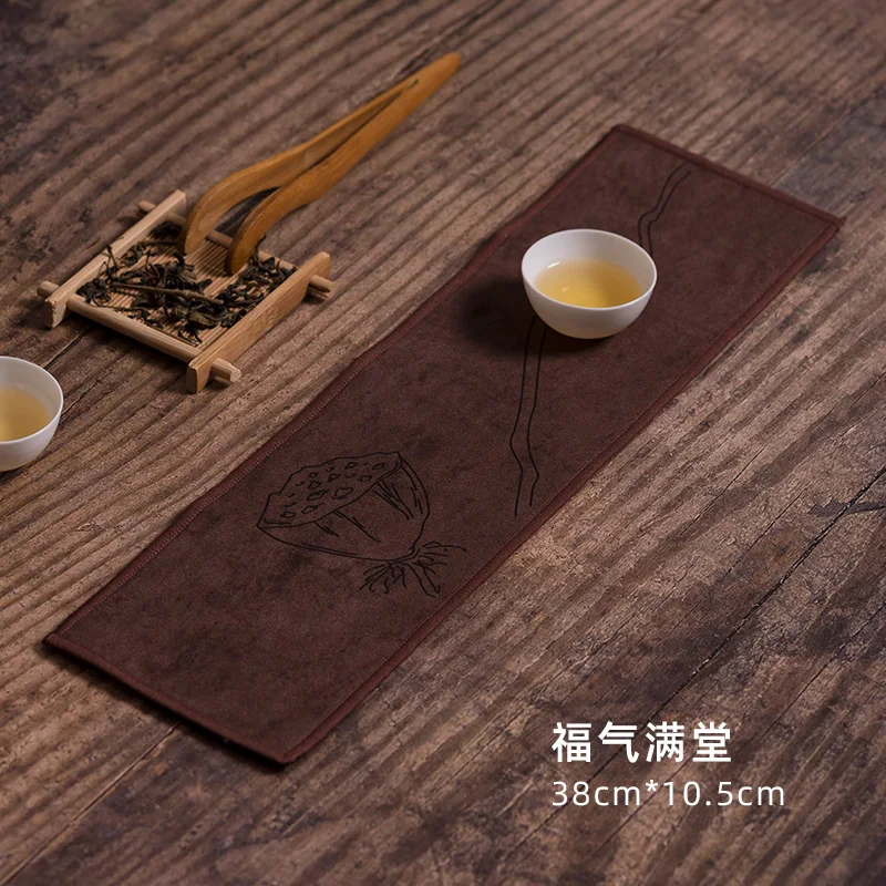 Painted Tea Towel Absorbent Thickened Cleaning Cloth Absorbent Clay Teapots Tea Towel Mat Tea Ceremony Tea Napkin