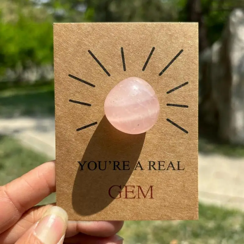 Crystal Healing Card Pocket Crystal Polished Stones Cards Carefully Polished Pocket Hug Token for Spa Meditation Yoga Massage