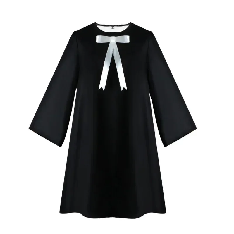 Anya Forger 코스프레 드레스 Anime Spy X Family Forger Anya 코스프레 가발 블랙 드레스 양말 인형 할로윈 의상 여성용 여성용
