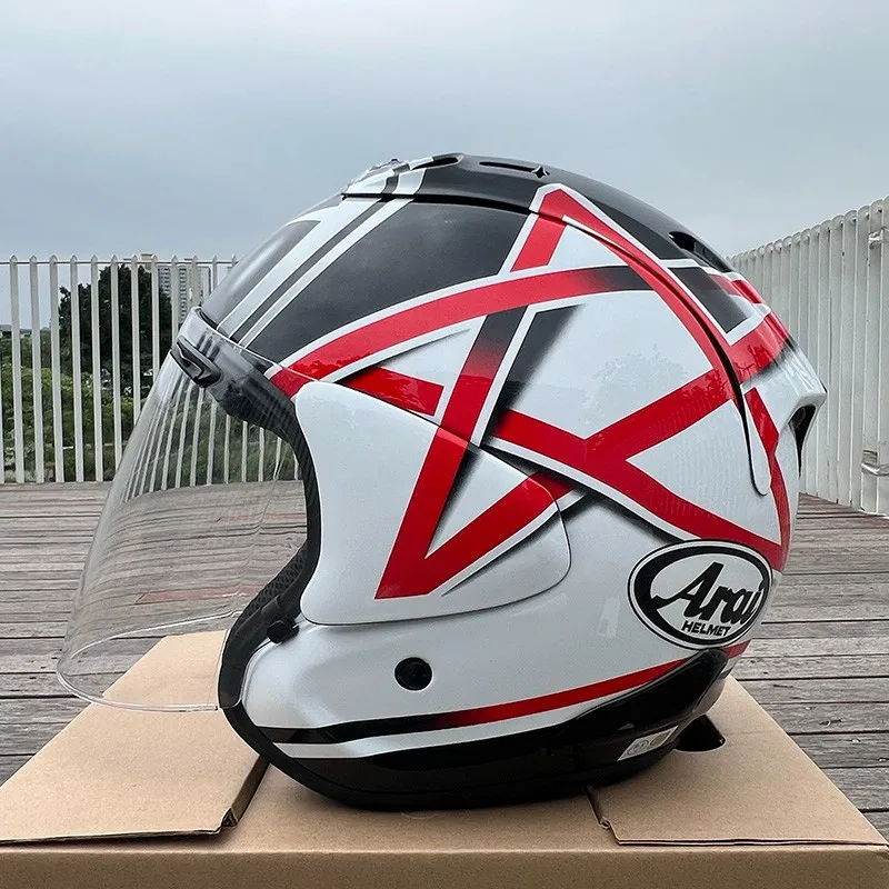 

VZ-RAM High Quality ABS Classic 3/4 Open Face Helmet, For Vintage Motorcycle and Cruise Motorcycle Protection Helmets,Pentagram