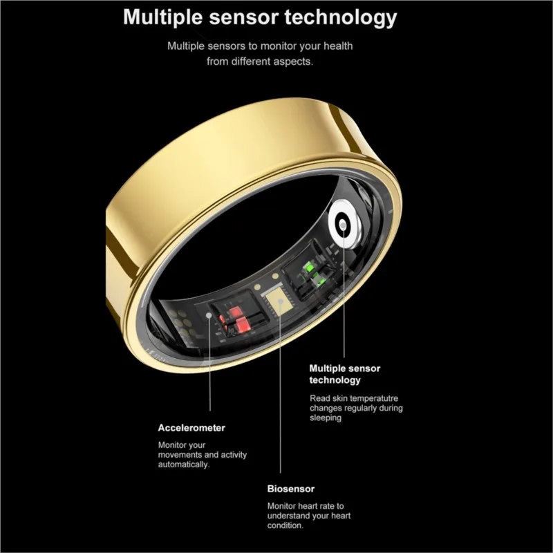 2025 R09 Smart Ring Men Women Charging Case Skin Temperature Health Sleep Monitor 5ATM Waterproof Camera Control Rings Finger