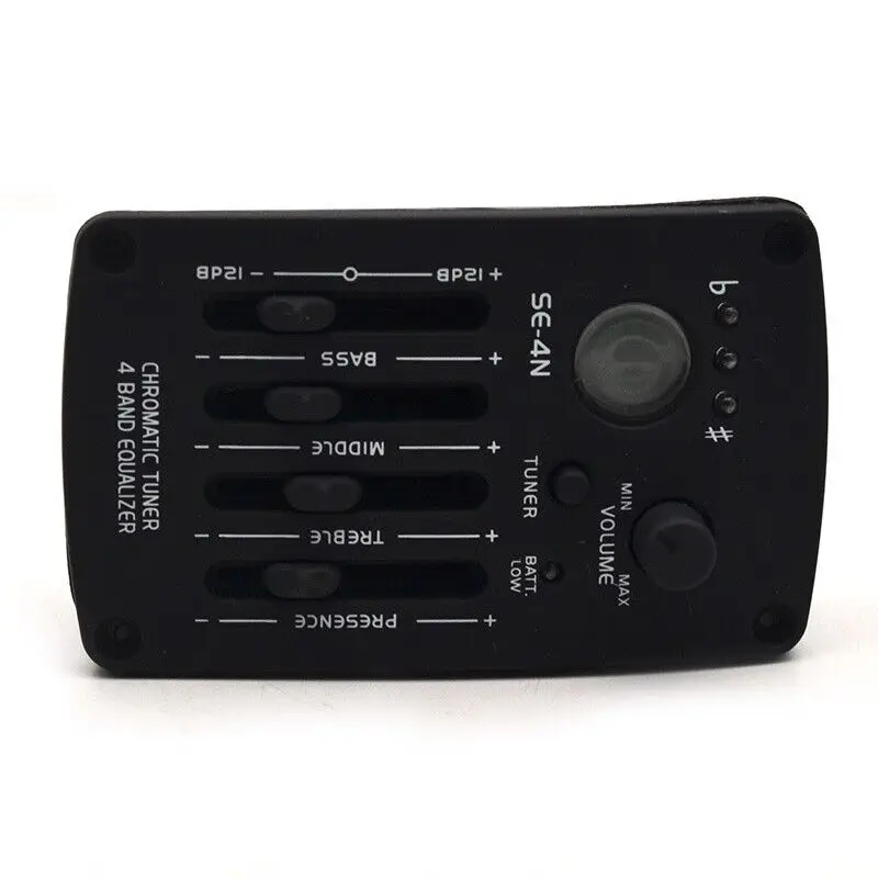 For Acoustic Guitar Pickups Chromatic Tuner 4-bands Equalizer EQ Preamp Piezo Guitars Pickup with Round Digital Procedding Tuner