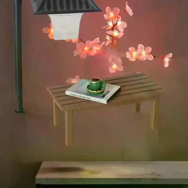 1/12 Dollhouse Furniture Accessory - Pretend Play Simulation Table Bench, Living Scene Ornament