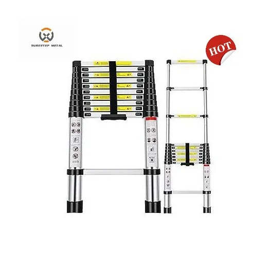 Hot Selling Single Side Extension Telescopic Aluminium Folding Ladder Modern Industrial Design for Outdoor and Household Use