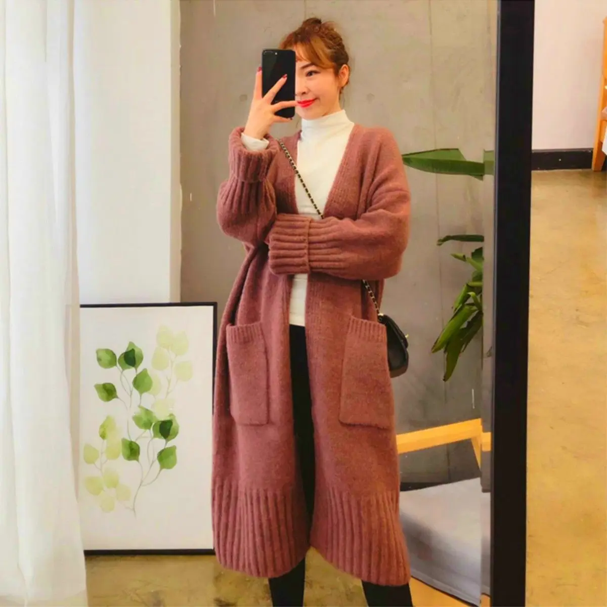 Wool Cardigans Jacket Women Spring Autumn Thin Long Sweater Fashion Temperament Ladies Knitted Coat Female Slim Elegant Outwear