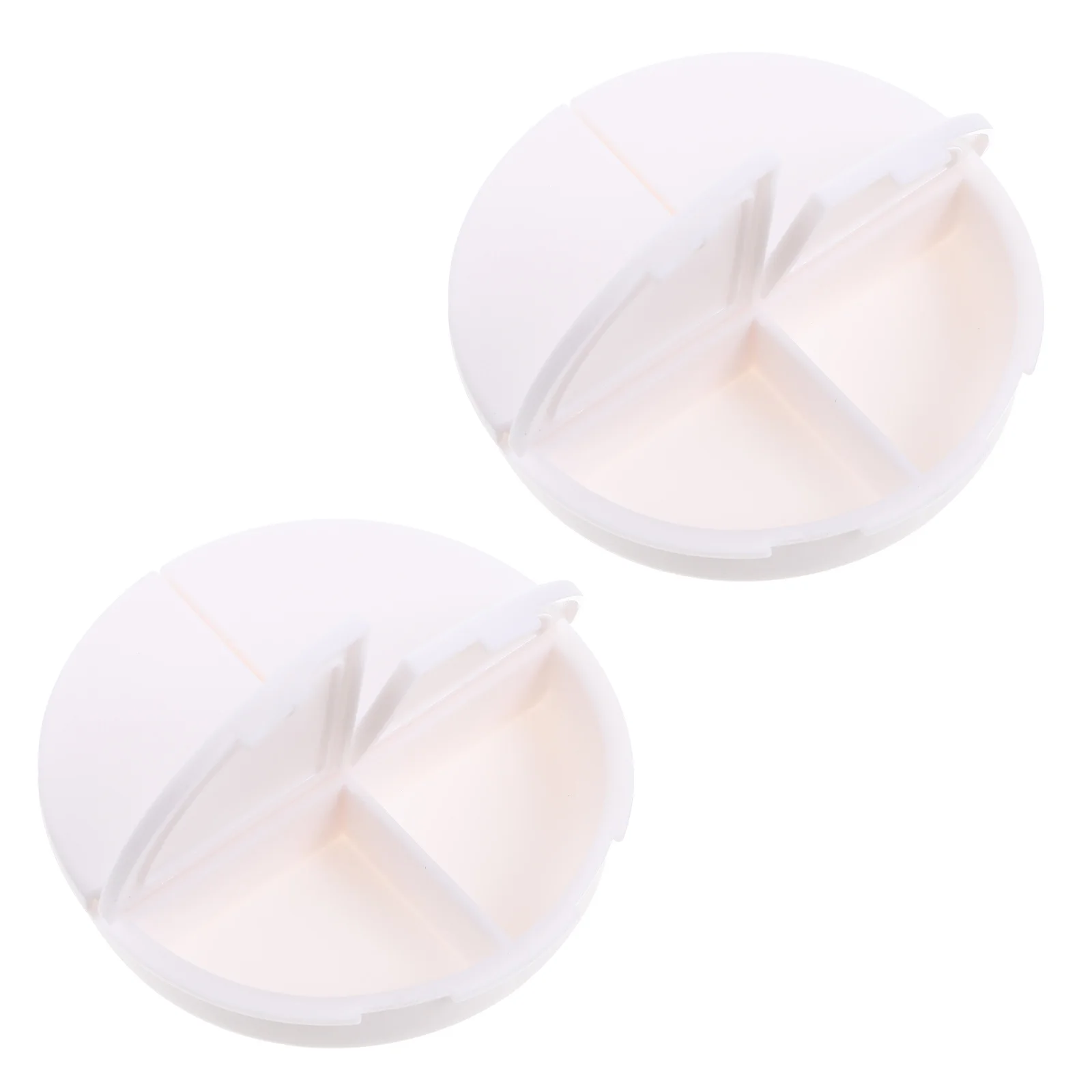 

2Pcs Simple Design Medicine Organizers Secure Reminders for Travel Home Plastic Medicine Holders 4-Compartment