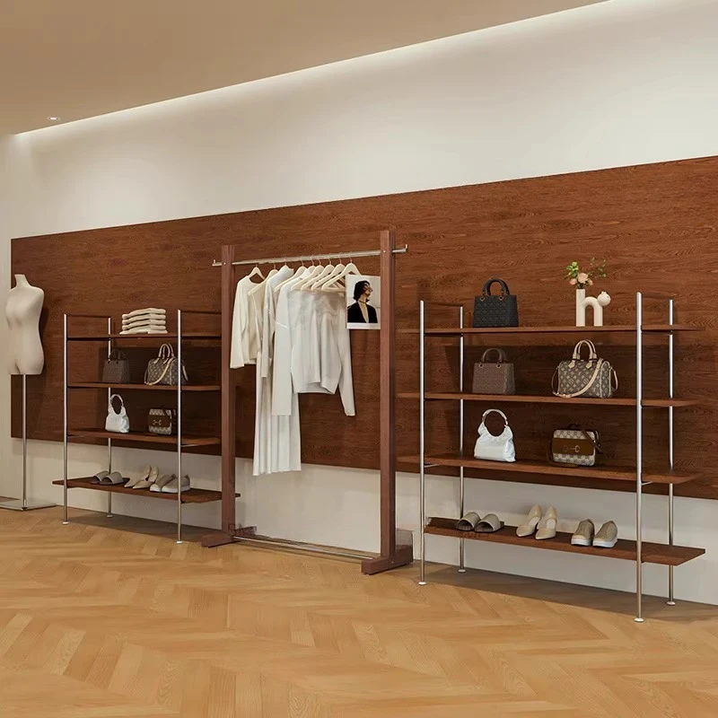 

Clothing store display rack Floor to the island rack Internet celebrity buyer store antique hanger