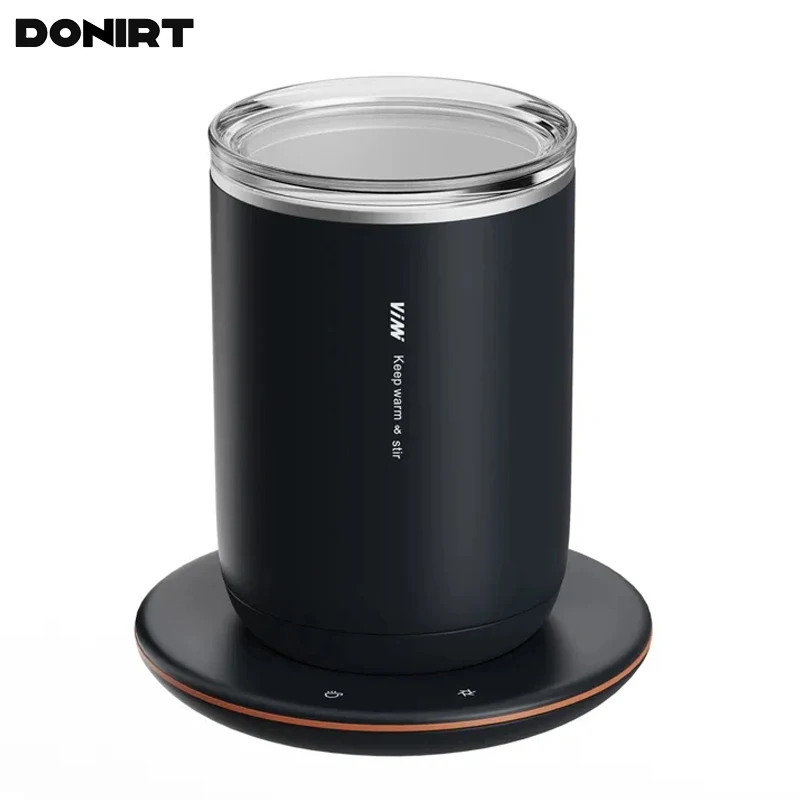 2 in 1 Coffee Cup Warmer Automatic Magnetic Stirring Mug for Home Office USB Electric Mixing Cup Beverage Warmer Heating Plate