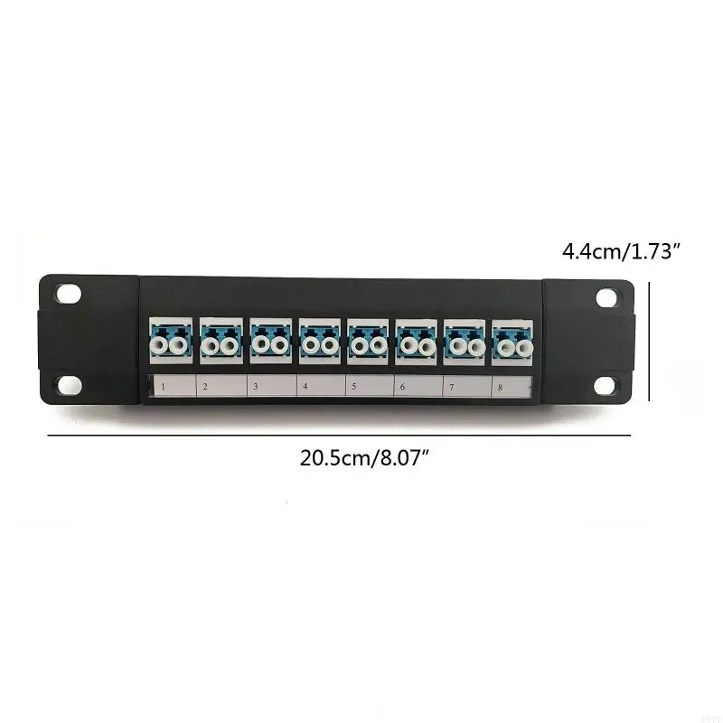 E1PF 8 Port Optical Fiber Through Coupler Patch Panel with Back Bar Wallmount or Rackmount for UTP STP Cabling