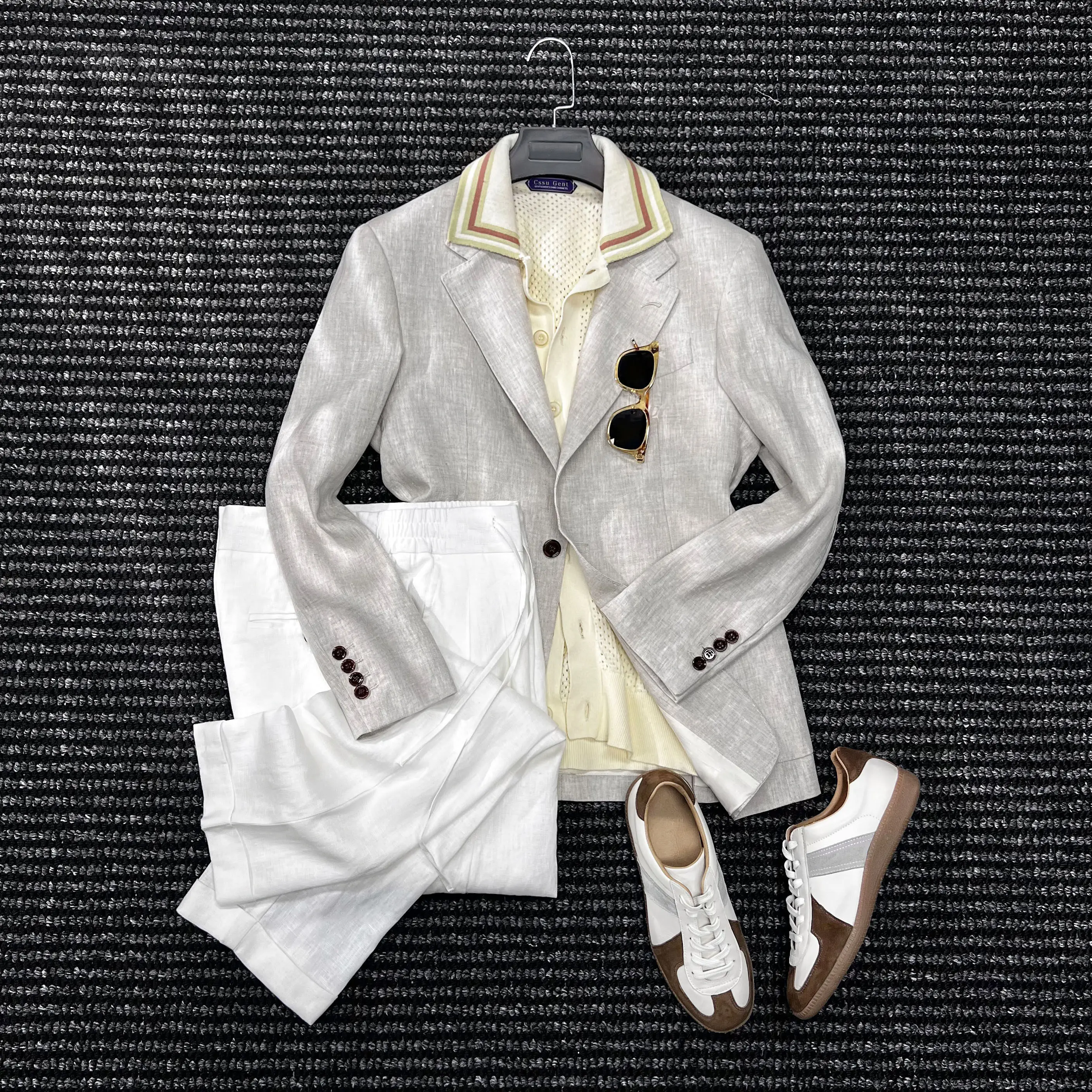 

Мужской повседневный костюм из 100% льна, без подкладки, с полуформенной посадкой, для весны и лета, модный тренд.