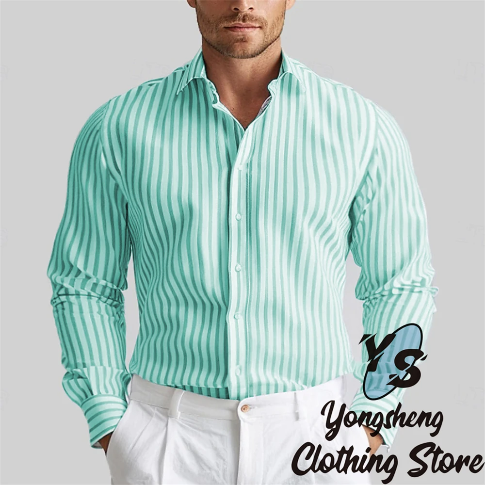 Men\'s Long Sleeve Shirts Striped Shirts Fashion Men\'s New Tops Casual Comfortable High Quality Extra Large Size Clothing