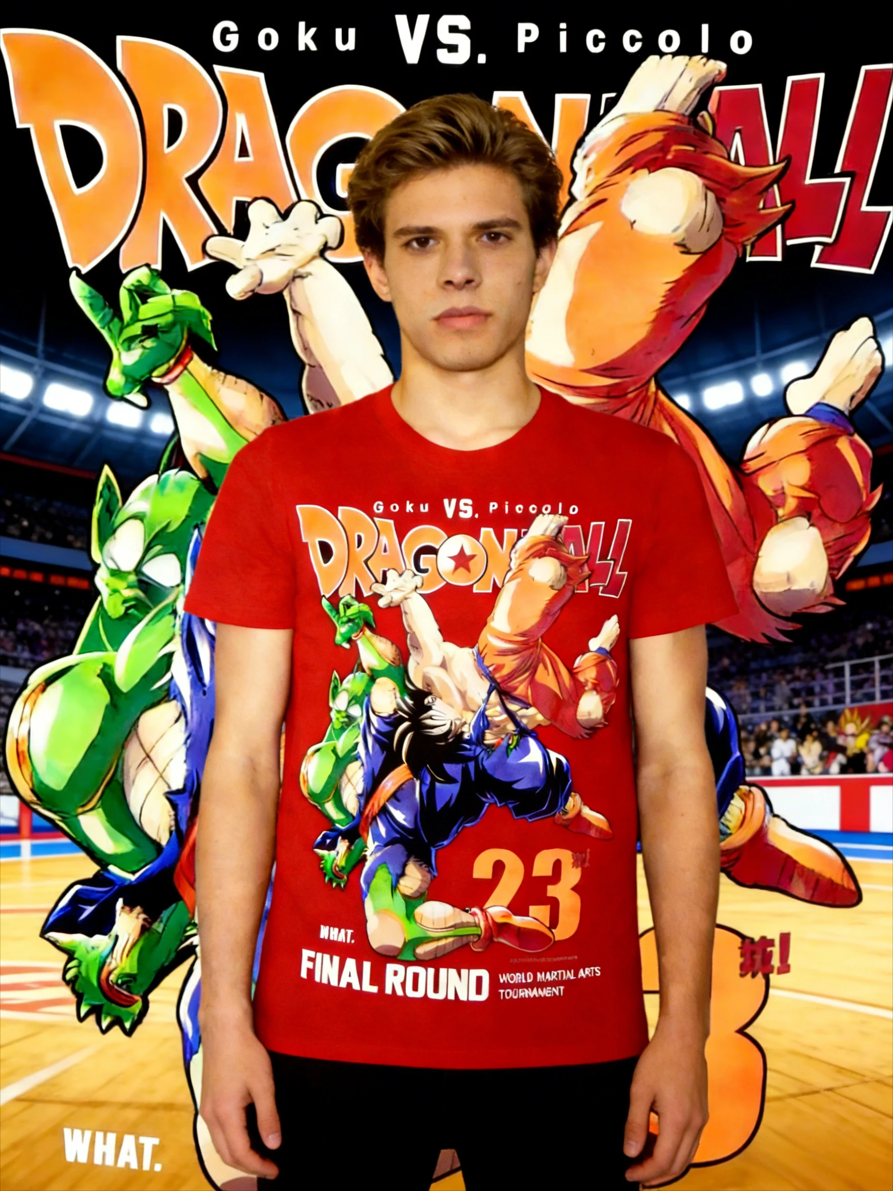 Camiseta Retro de Anime Dragon Ball Verano 2026, Diseño Gráfico Goku Vs. Piccolo, Corte Holgado Informal para Uso Diario y Deportivo, Estilo Y2K