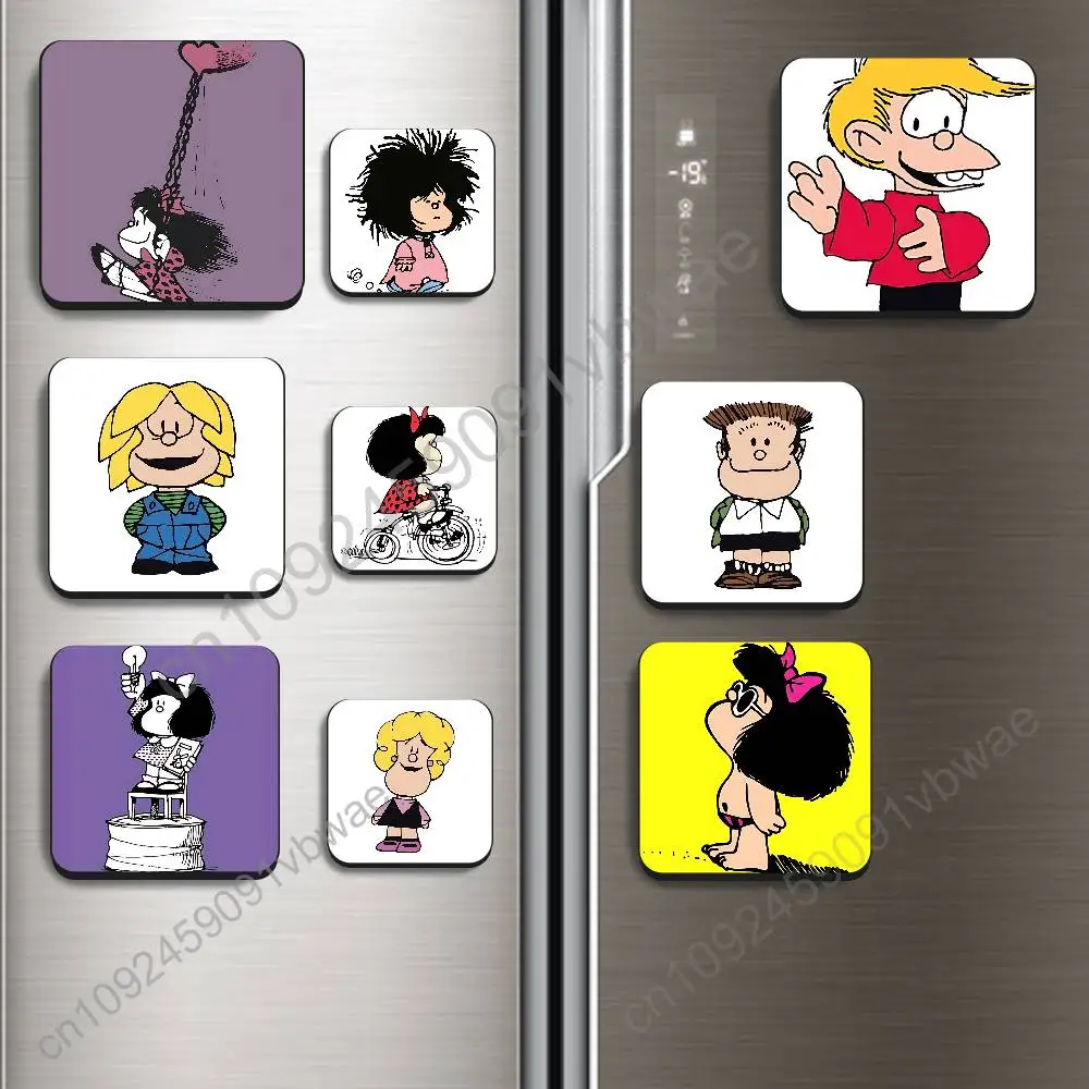 

Art Felipe Mafalda Manolito Black Square Plastic Fridge Magnet, for Magnetic, No Trace Left, Durable, Smooth and Textured